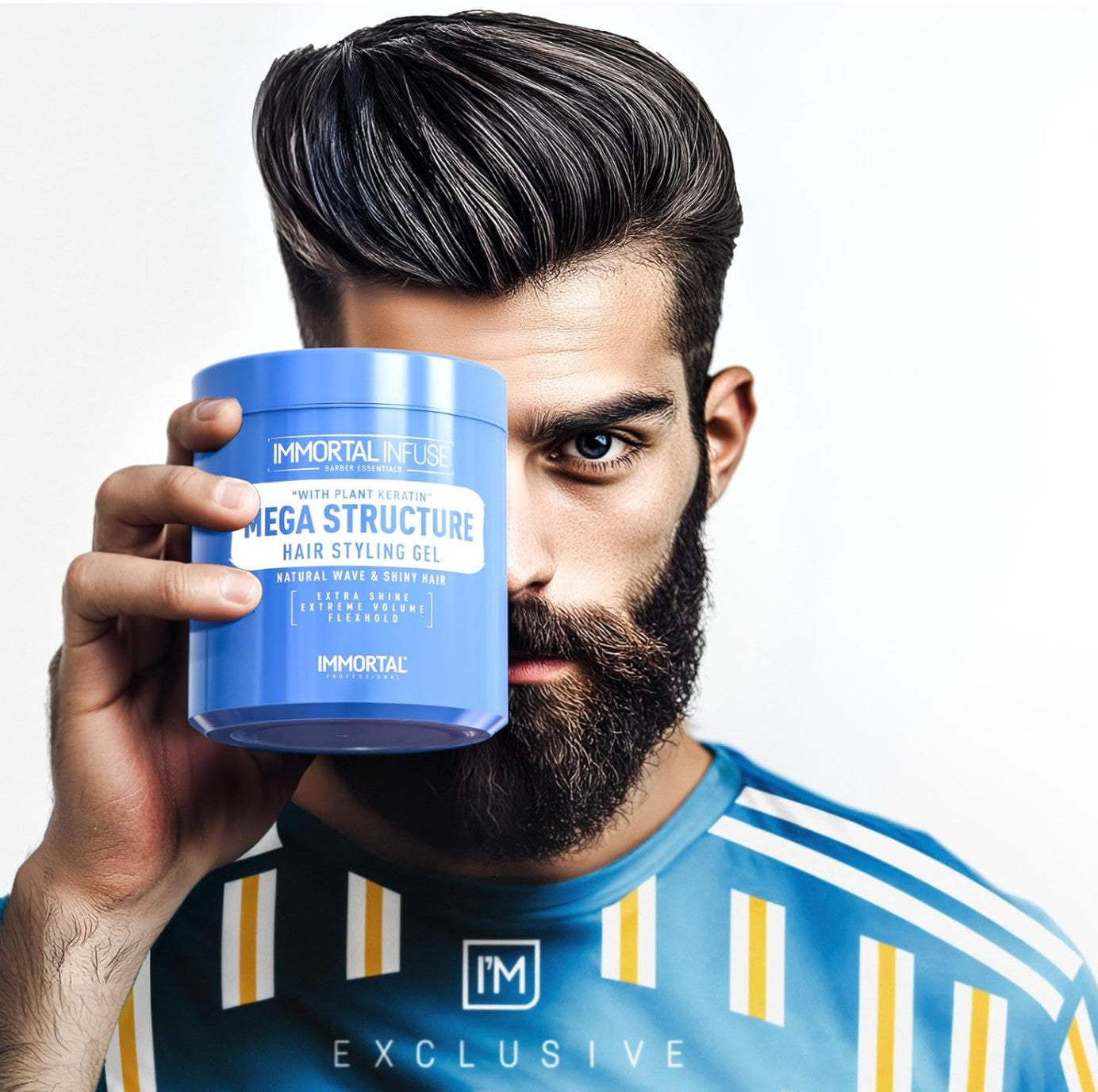 Mega Fixation Hair Styling Gel with Argan Oil - Long Lasting Hold & Volume 500ml