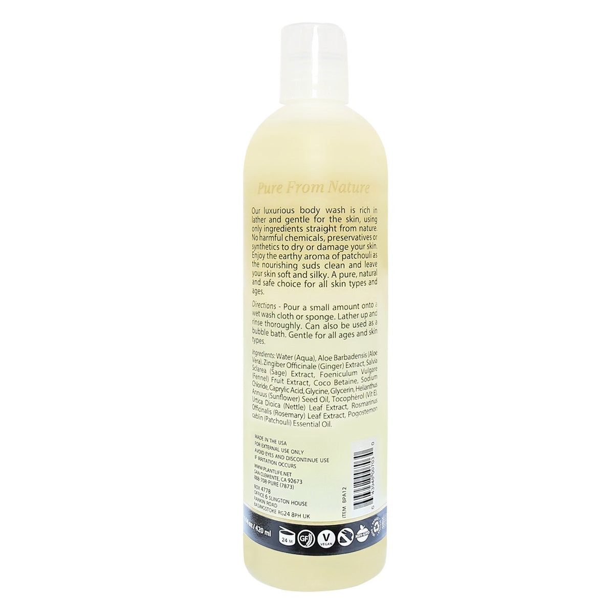 Plantlife Patchouli Body Wash, 14 Ounces