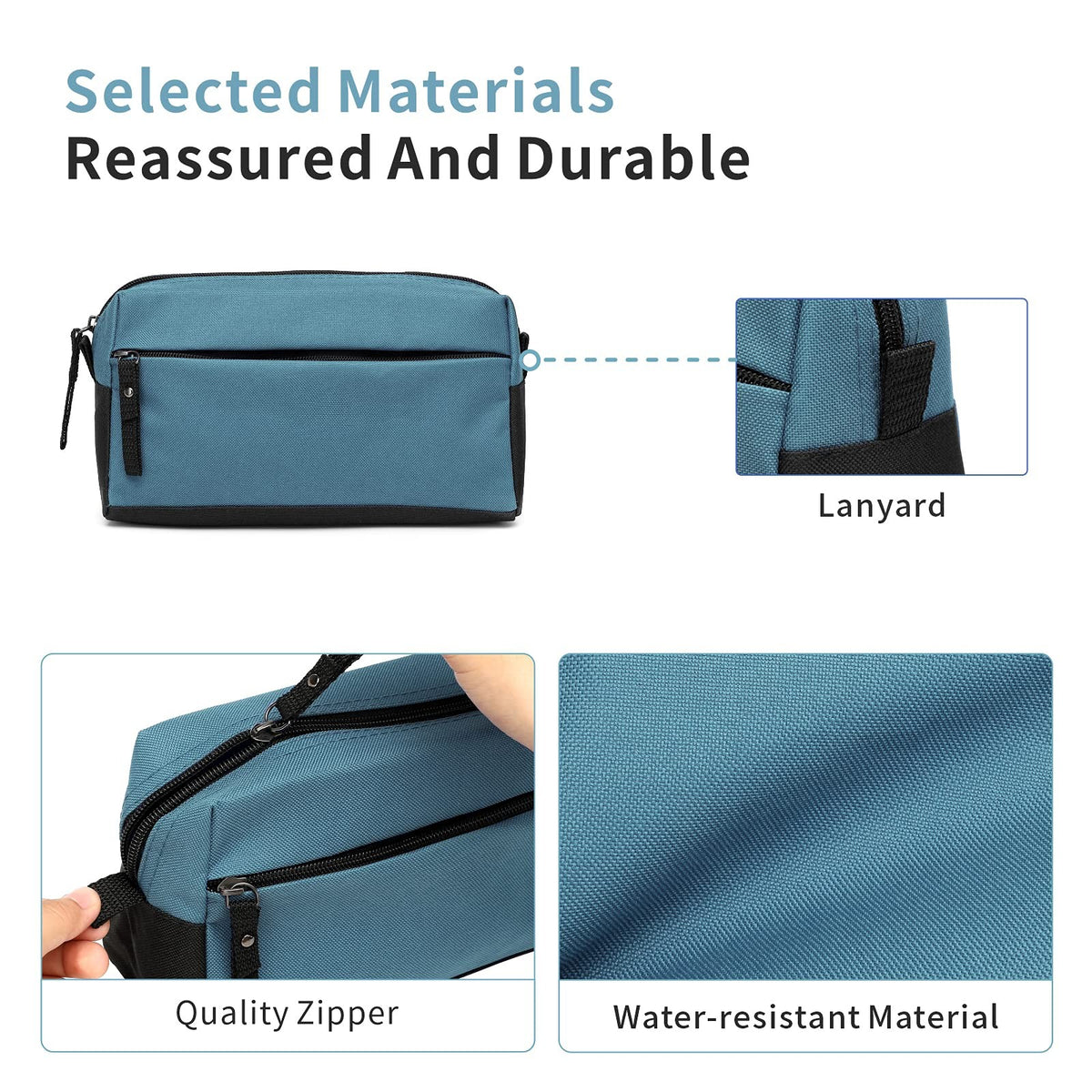 Waterproof Travel Toiletry Bag with Separate Compartments - Silver Blue