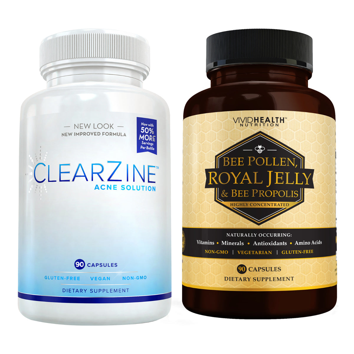 Royal Jelly & Bee Pollen Skin Duo for Acne & Inflammation