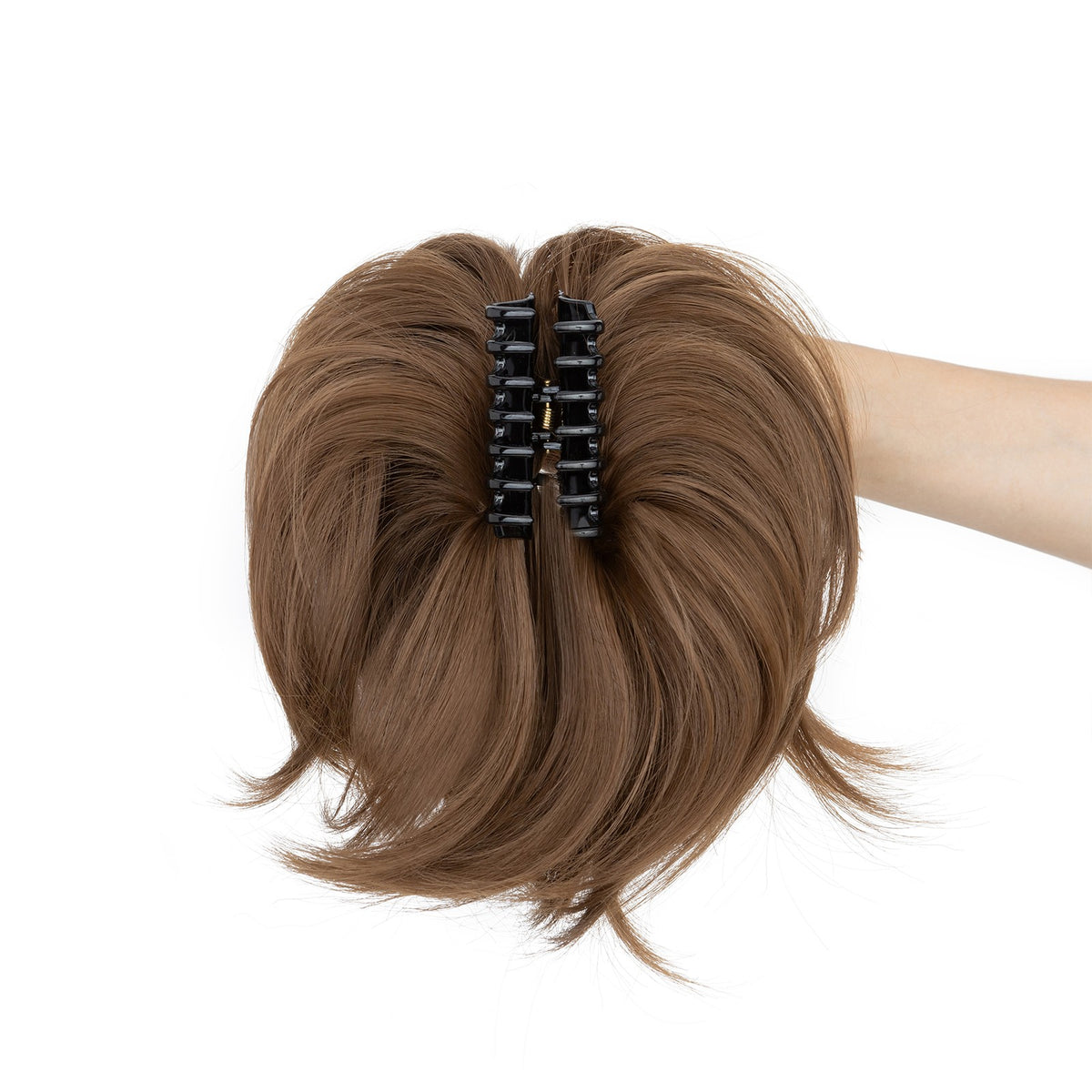 Short Claw Ponytail Extender with Bendable Updo Hair Piece and Claw Clip - Natural Look