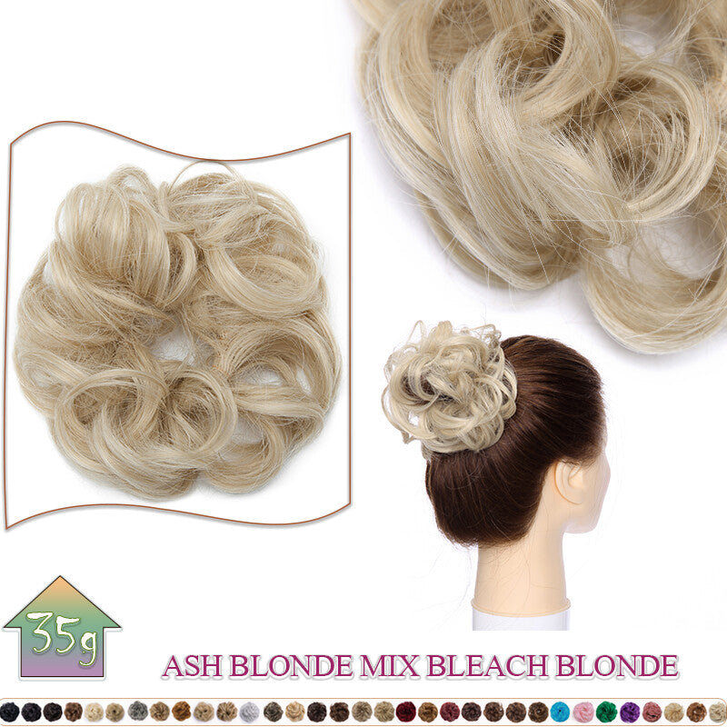 Curly Messy Bun Hair Extension Scrunchie Natural Updo Thick Human Hair