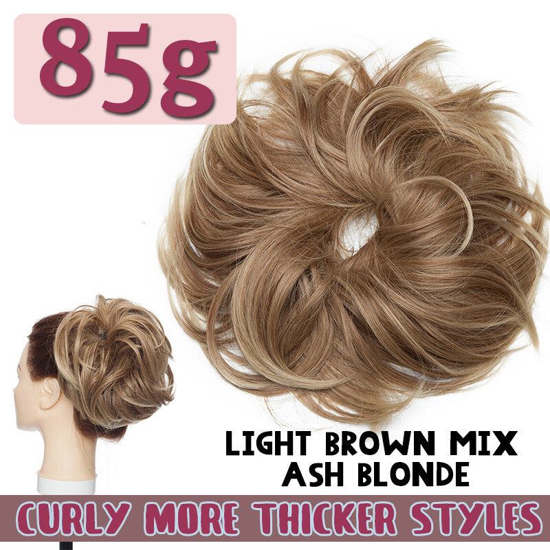7-Inch Messy Bun Hair Piece Scrunchie Updo Thick Human Hair Extensions