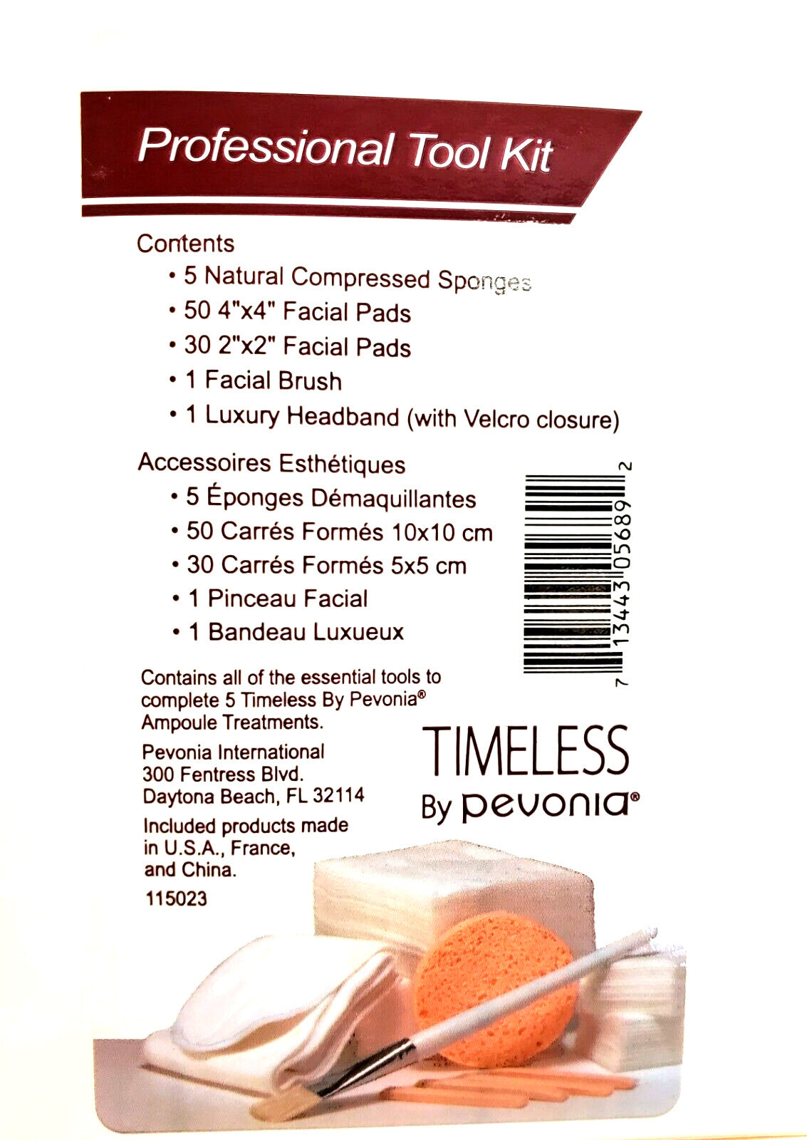 Professional Facial Tool Kit with Sponges Pads Brush Headband - Pevonia