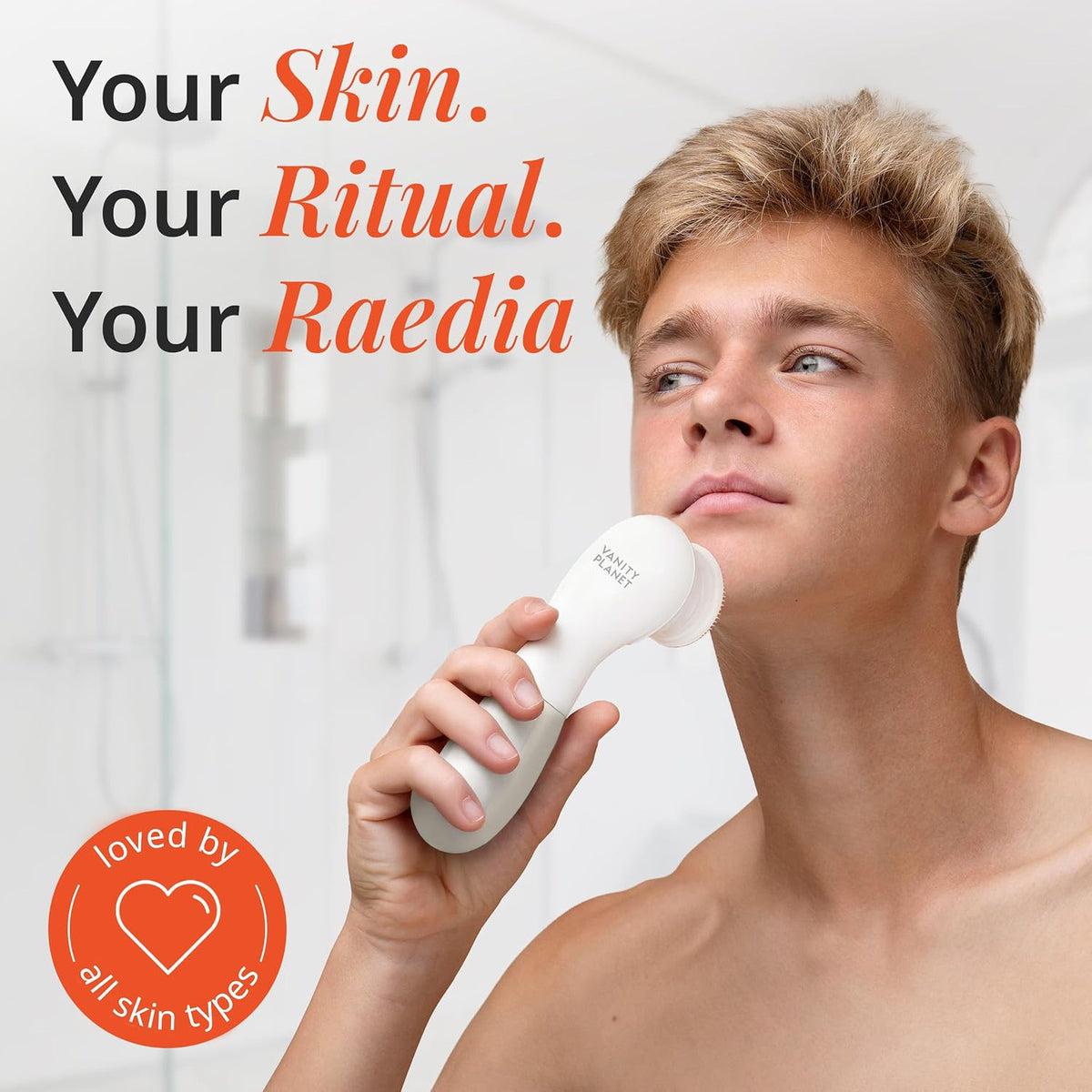Electric Facial Cleansing Brush with 4 Exfoliating Heads – Waterproof, Handheld