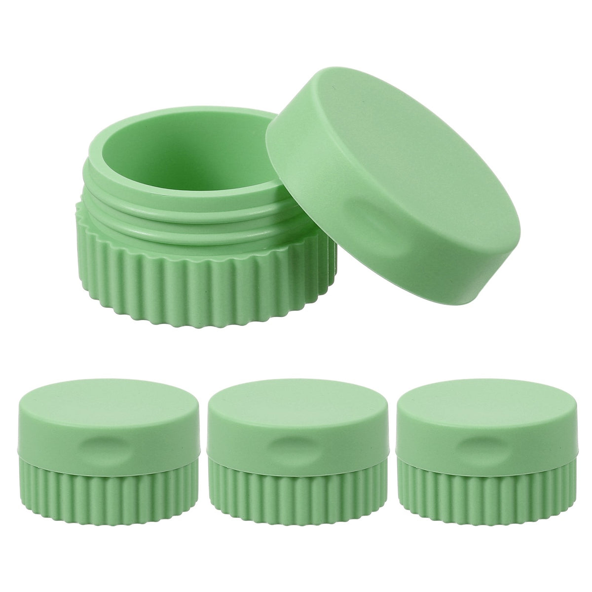 Silicone Travel Cream Jars Set - 4pcs Grass Green, Leak-Proof, 20ml