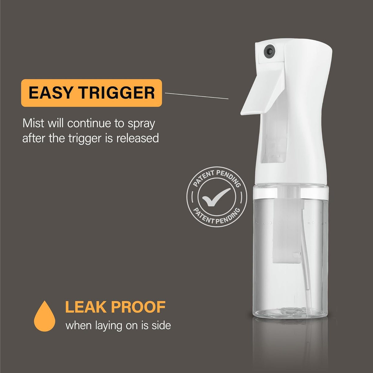 2 Pack Hair Spray Bottles - Continuous Fine Mist for Styling & Hydration