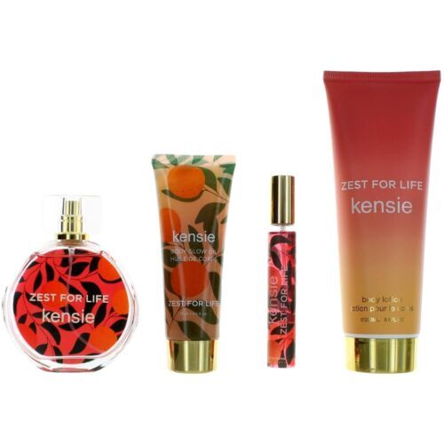 Kensie Women's Zest for Life Gift Set - Body Lotion, Glow Oil, EDP Spray, 4 Pieces