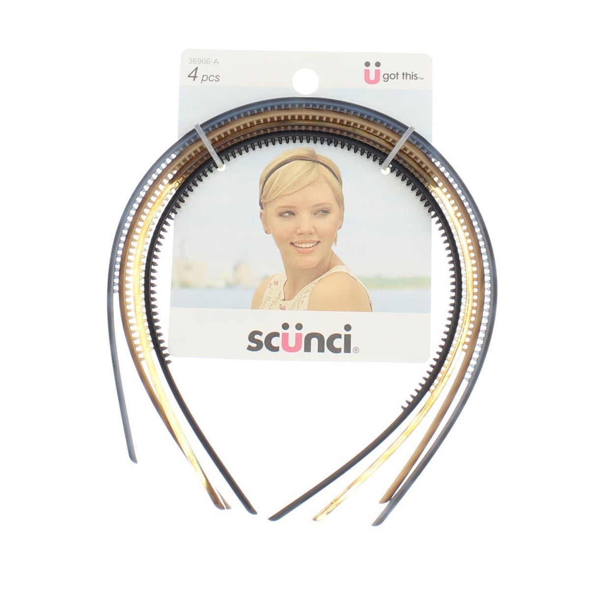 3 Pack Scunci Headbands, 4 Ct
