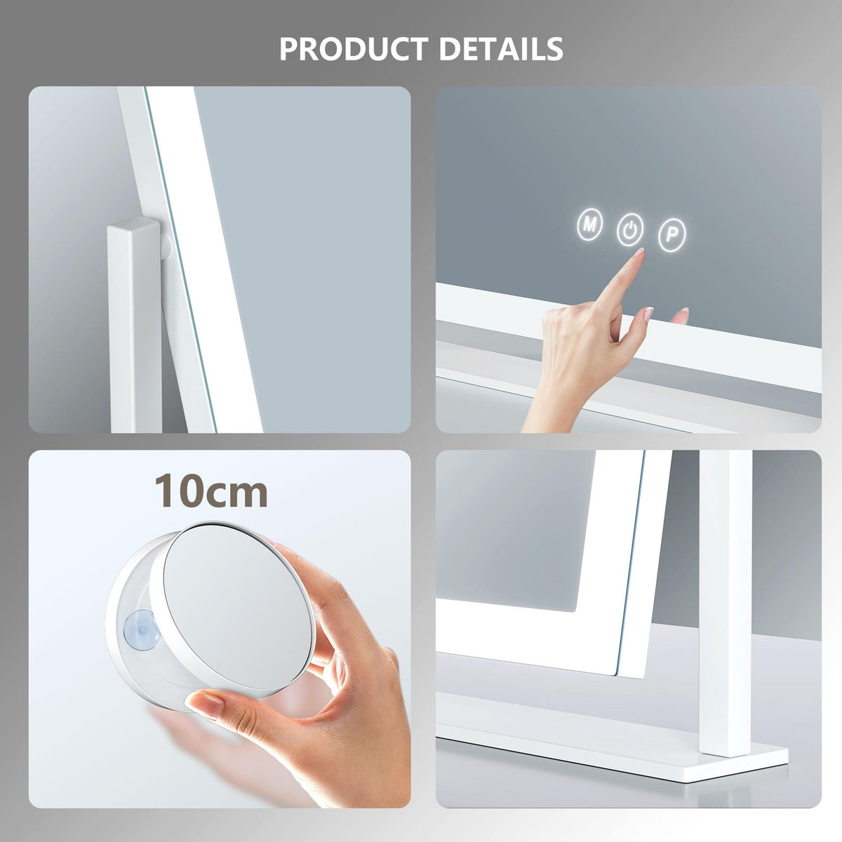 Lighted Makeup Mirror with LED Lights, 17.3x13 Inch Hollywood Vanity with Touch Control