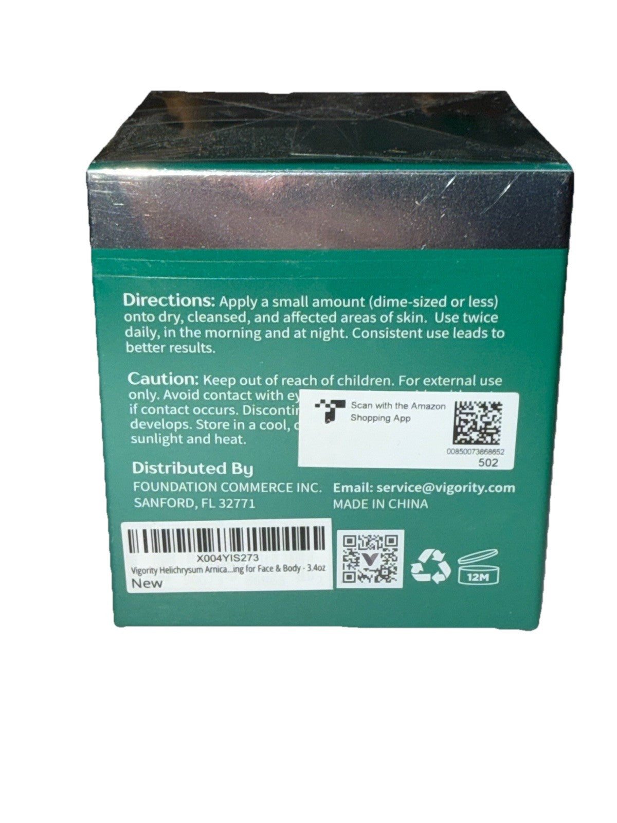 Vigority Helichrysum Arnica Cream for Skin Recovery Restores Soothes