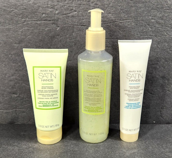 Mary Kay Satin Hands Hand Care Set - White Tea & Citrus Pampering Gift