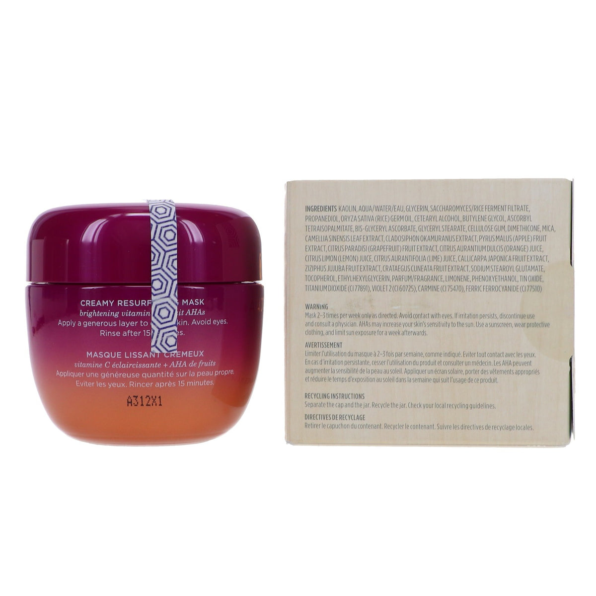 Skin Care Mask with Vitamin C and AHA - Brightening & Rejuvenating