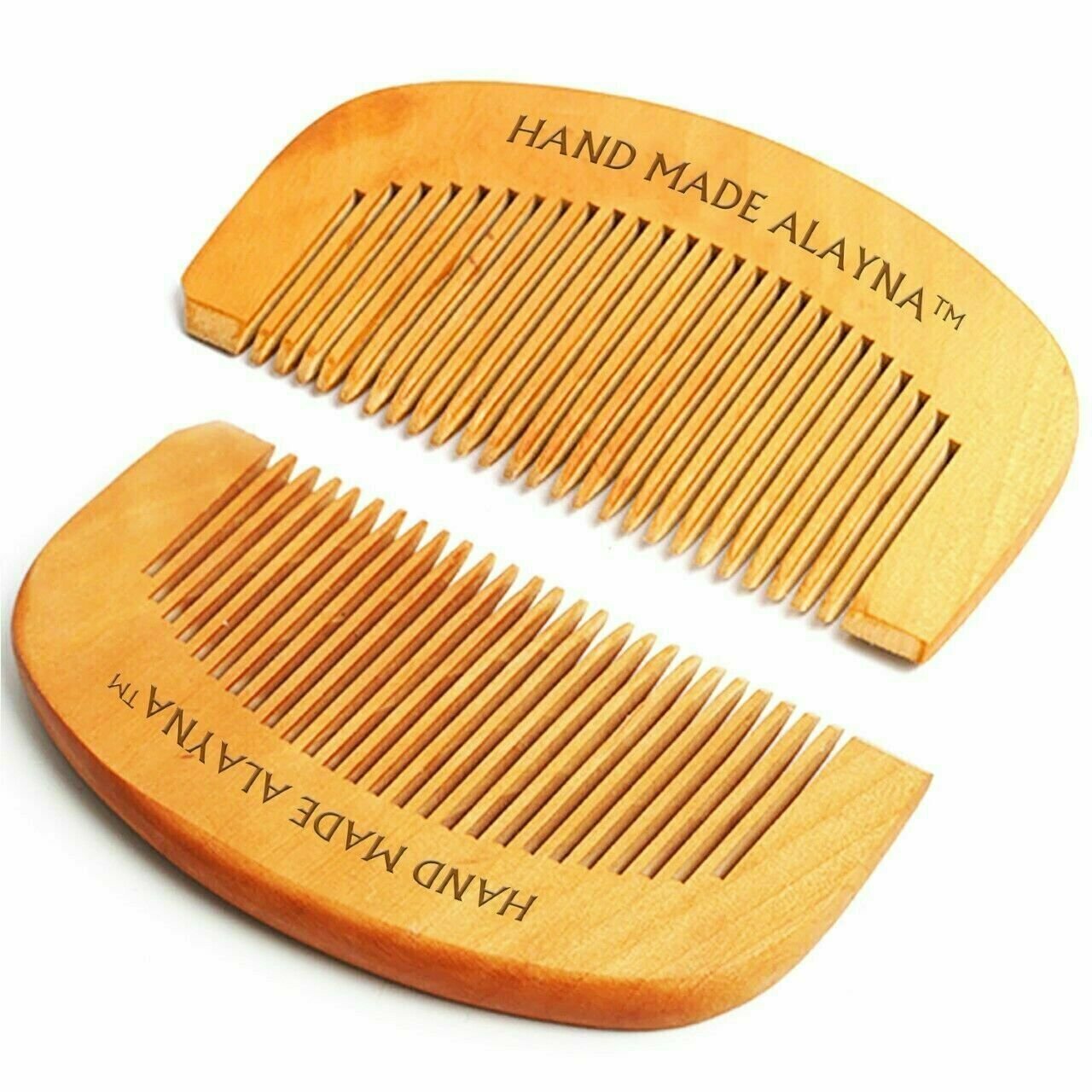 Handmade Wooden Mustache and Beard Comb - Natural Sandalwood Grooming Tool