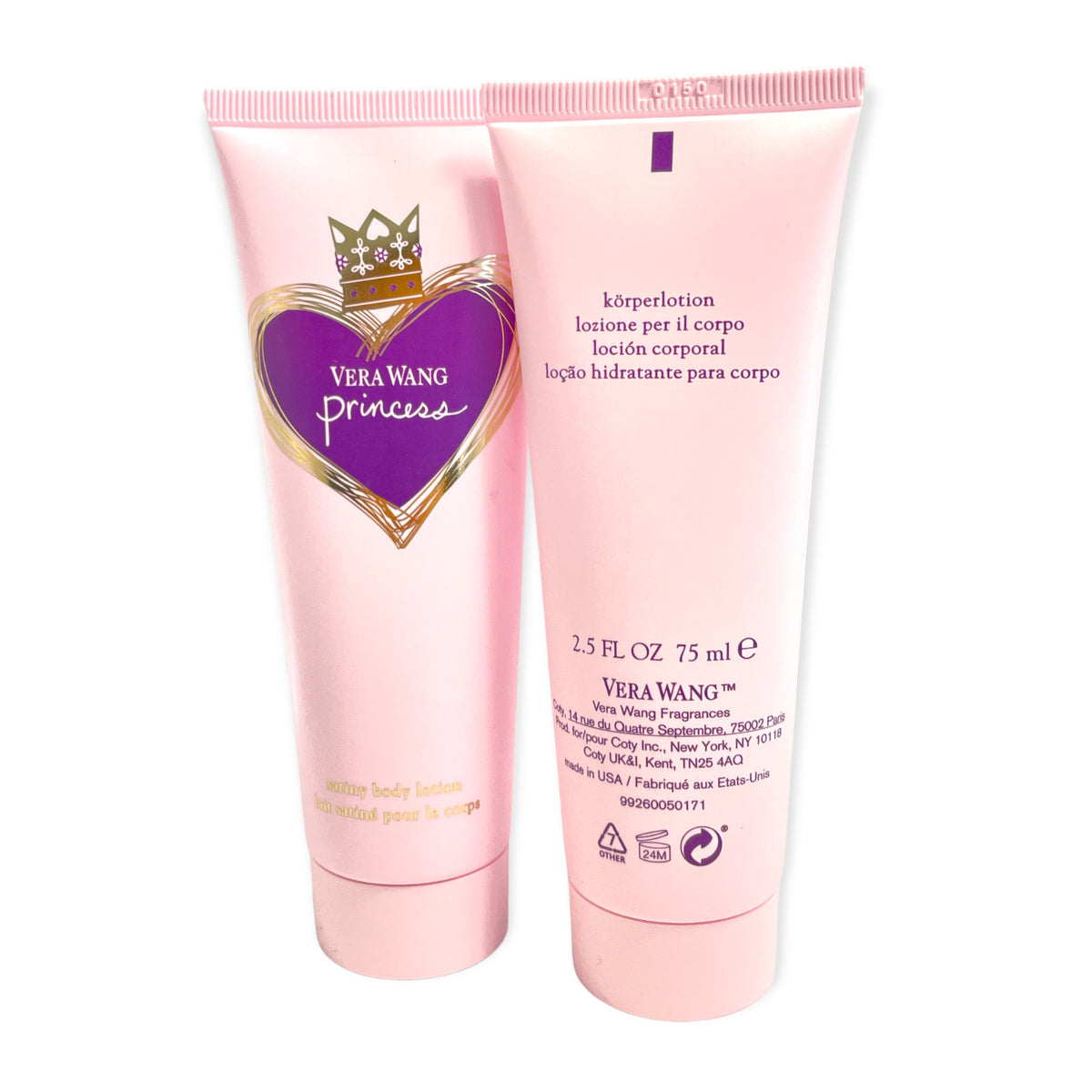 Vera Wang Princess Satiny Body Lotion 2.5oz./75ml New; LOT OF 2