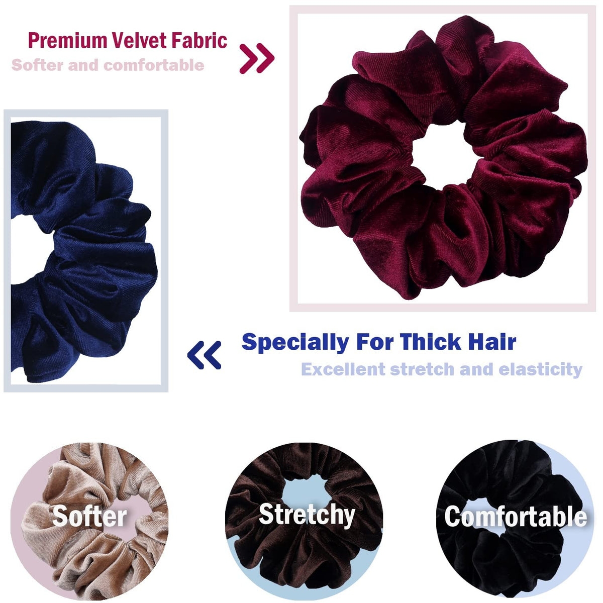 IVARYSS Extra Large Scrunchies for Women's 1 Count (Pack of 4),