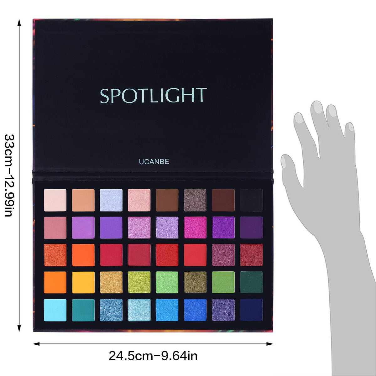 UCANBE Spotlight Eyeshadow Palette 40 Colors - Long-Wear, Pigmented, Crease-Resistant Makeup