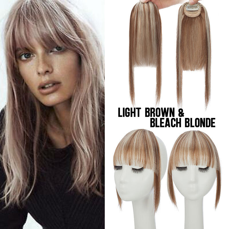 Clip-In Thin Neat Bangs Hairpiece for Front Fringe Hair Extensions