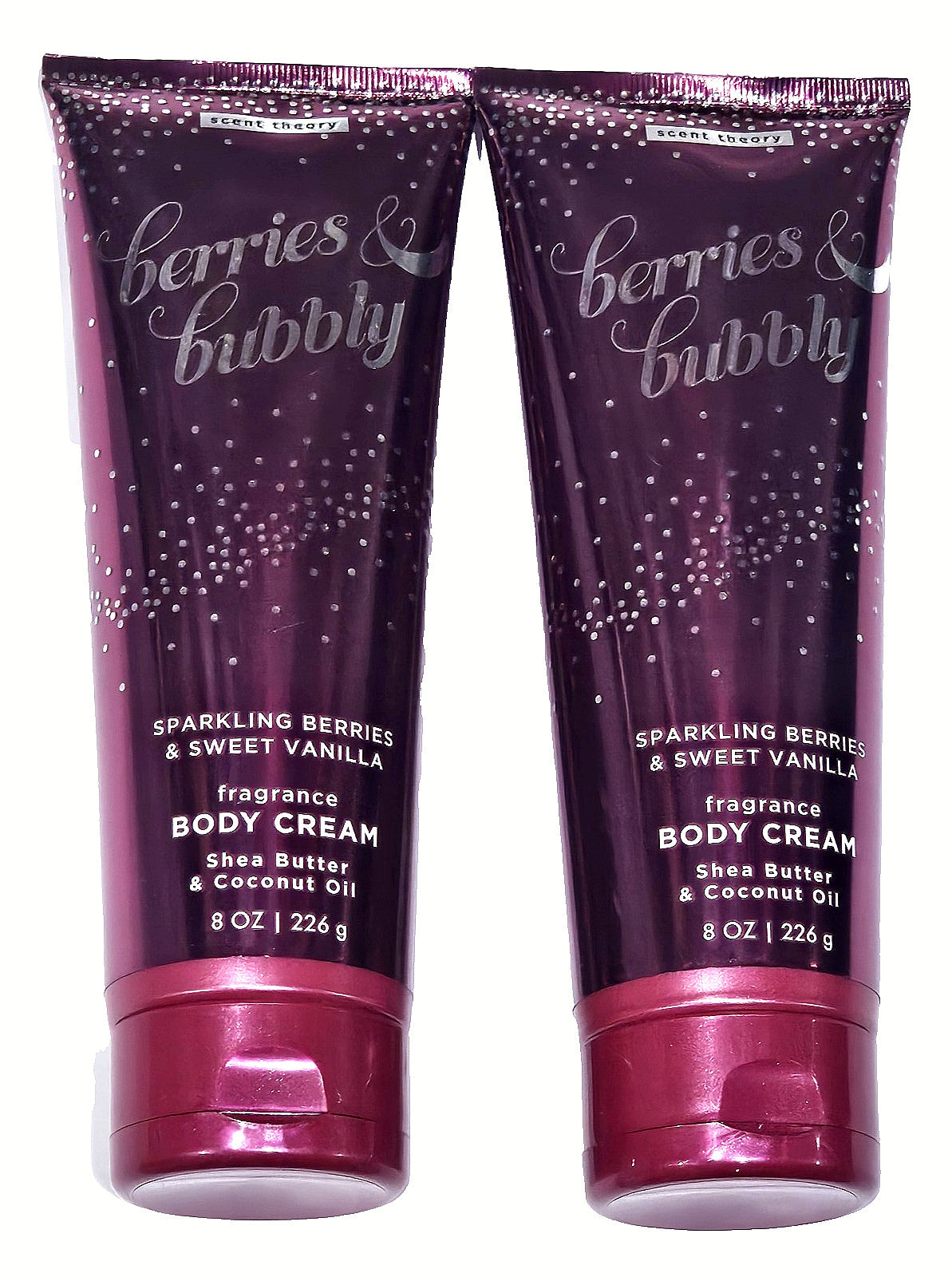 Scent Theory Body Cream 2 Pack - Berries & Bubbly, Sweet Vanilla 8oz