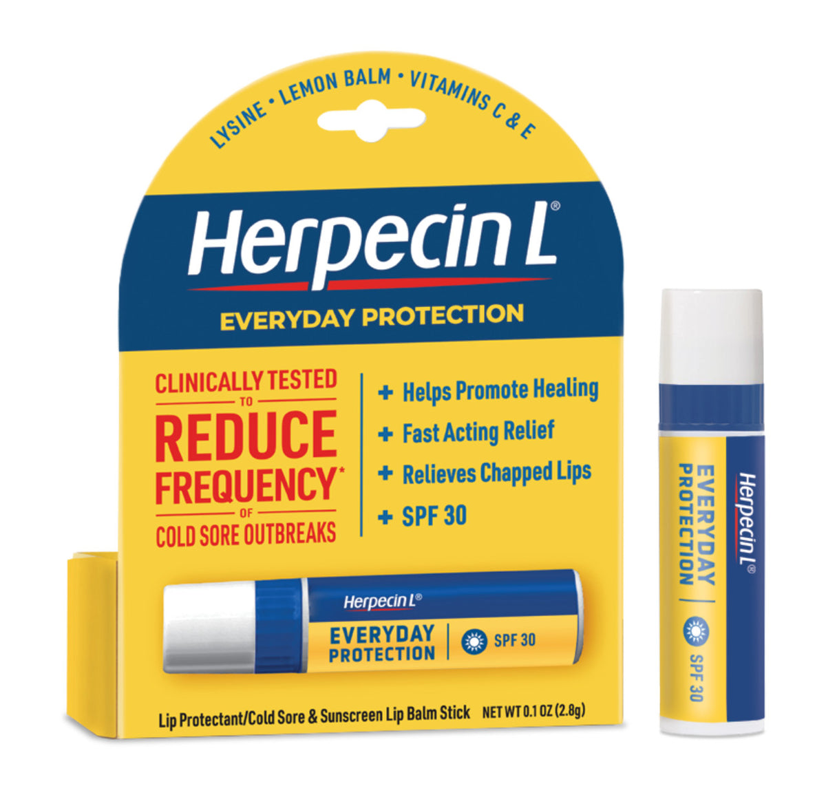 Medicated Lip Balm Stick with SPF 30 for Cold Sores & Sun Protection - 0.1 Ounce