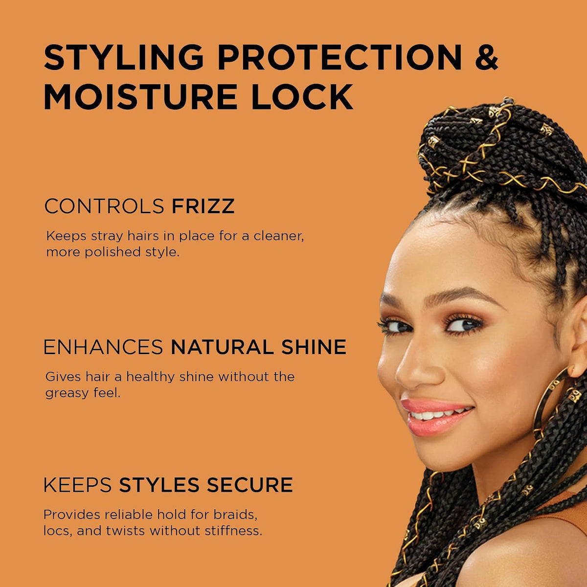 Black Castor Miracle Extra Hold Braid Gel for Natural Hair & Styles - 8oz
