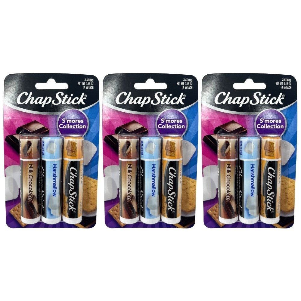 ChapStick S'Mores Collection Variety Pack - Chocolate, Marshmallow & Graham Cracker Flavors
