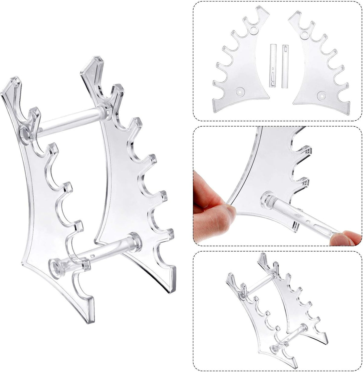 Set of 4 Clear Acrylic Pen Display Stands - Desktop Organizer for Pens, Makeup Brushes & More