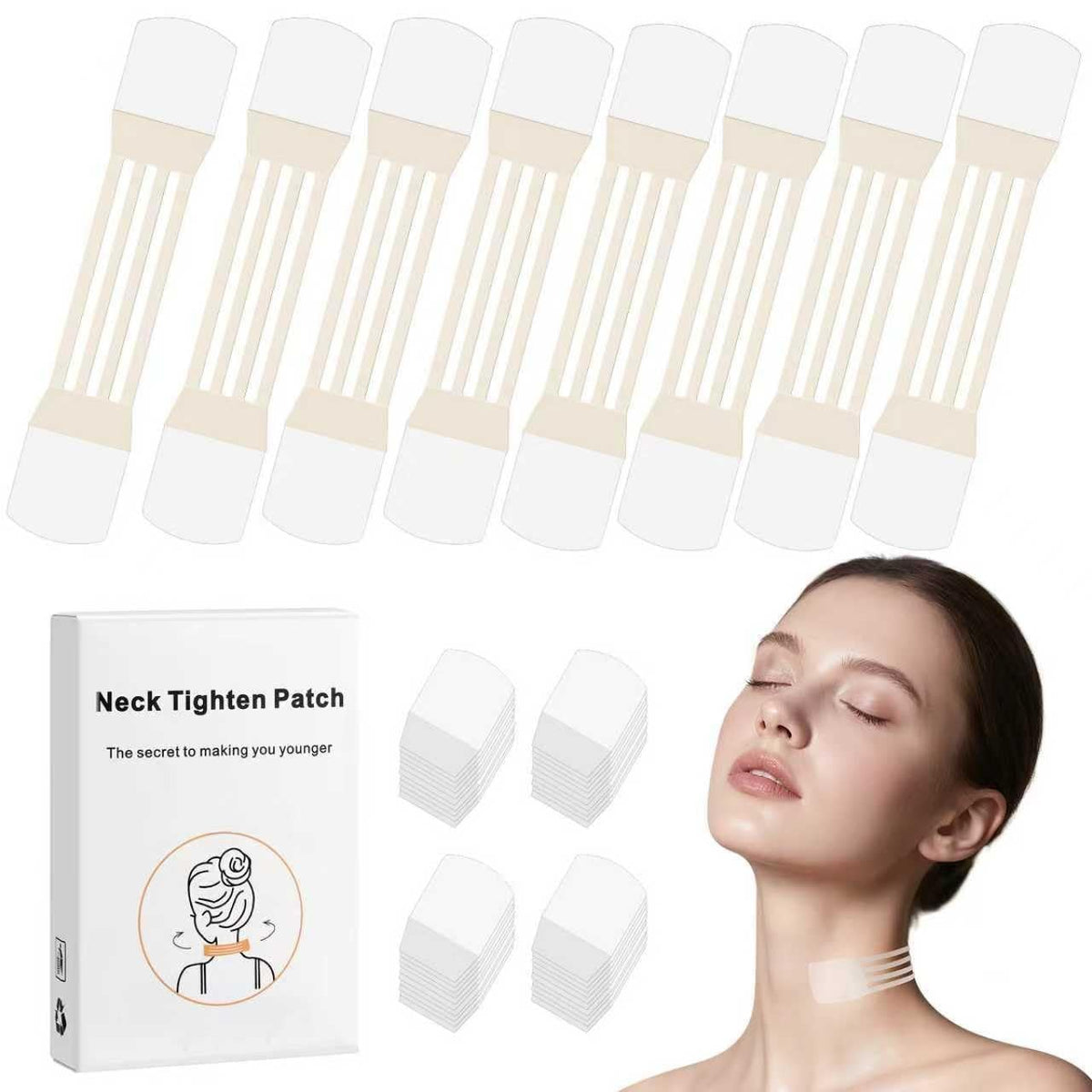 Reusable Face and Neck Lifting Tape Kit — Invisible Wrinkle Smoothing Bands