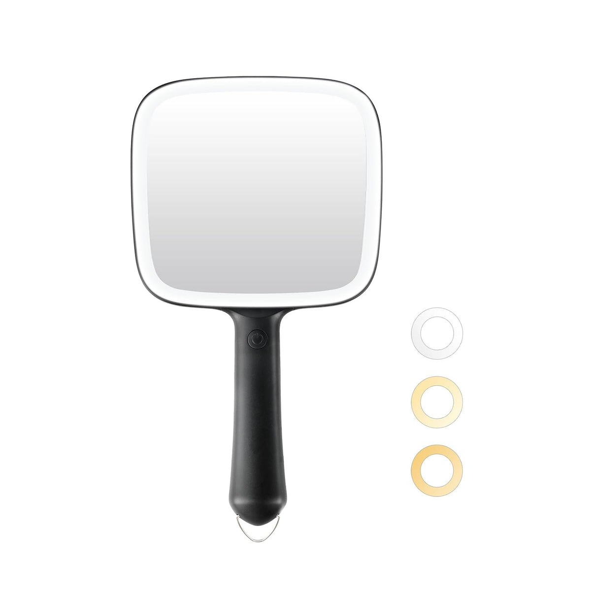 Lighted Travel Handheld Mirror with 3 Dimmable LED Light Colors - Compact Makeup & Shaving Mirror