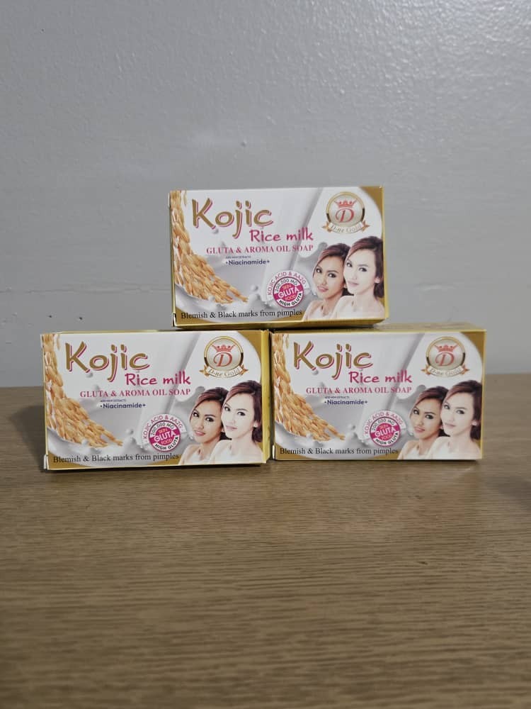 Kojic Rice Milk Bar Soap Set - 3 Bars for Brightening & Skin Care