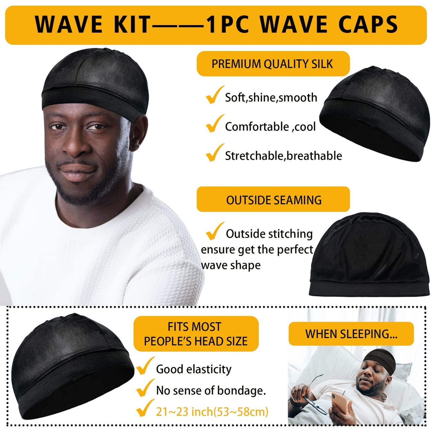 Men's Strong Hold Wave Pomade Kit for 360 Waves Natural Hair Control