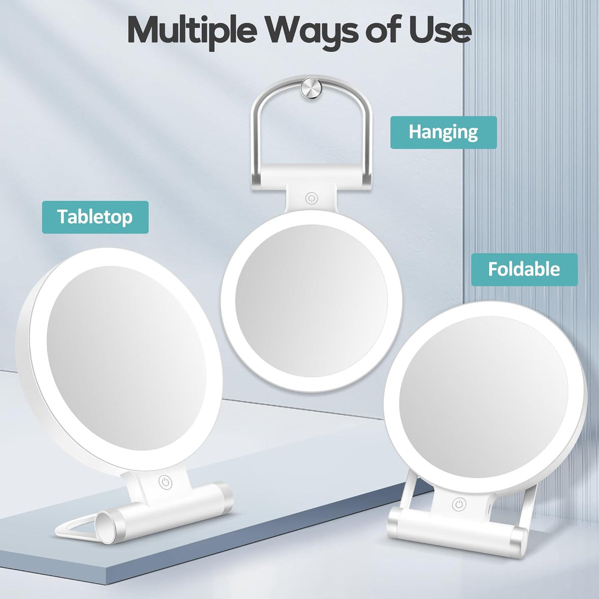 Magnifying Makeup Mirror with Light 30X Dual-Sided Tabletop Mirror