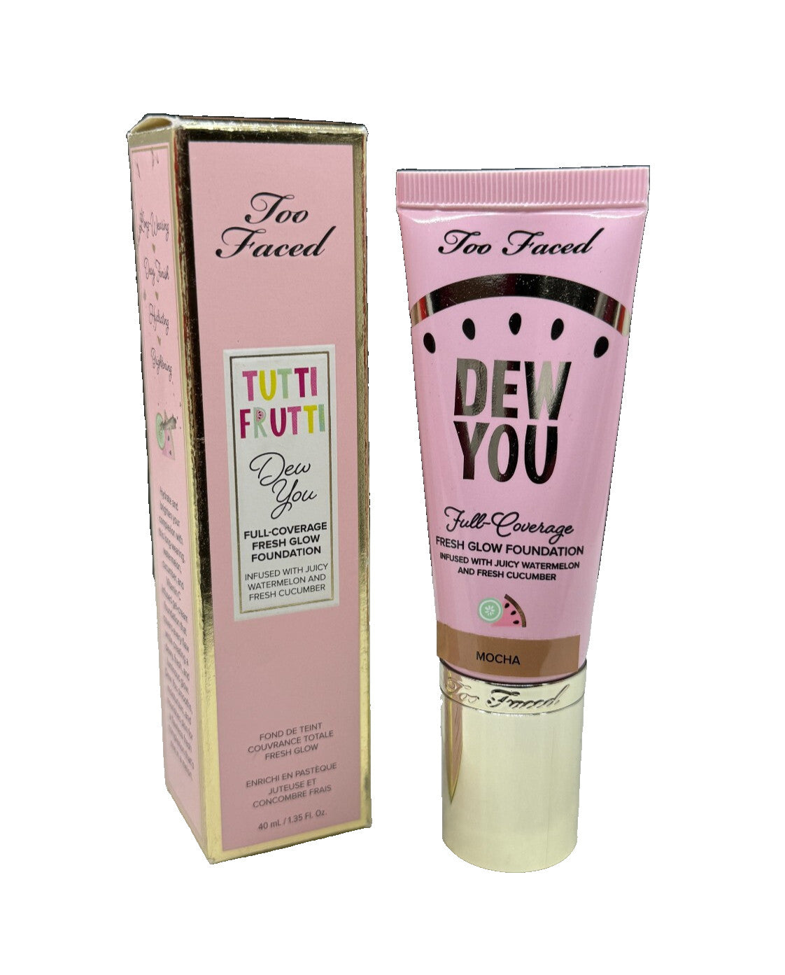 Too Faced Tuti Frutti Full-Coverage Fresh Glow Foundation Mocha 1.35oz
