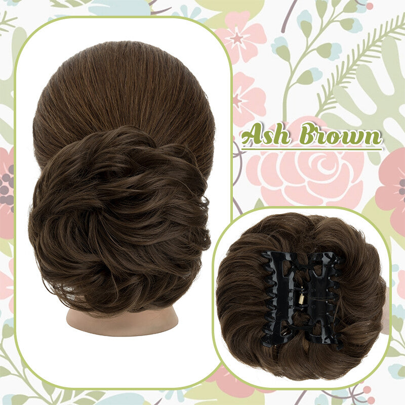 Messy Bun Claw Hair Clip Extensions - Curly Thick Updo Accessory