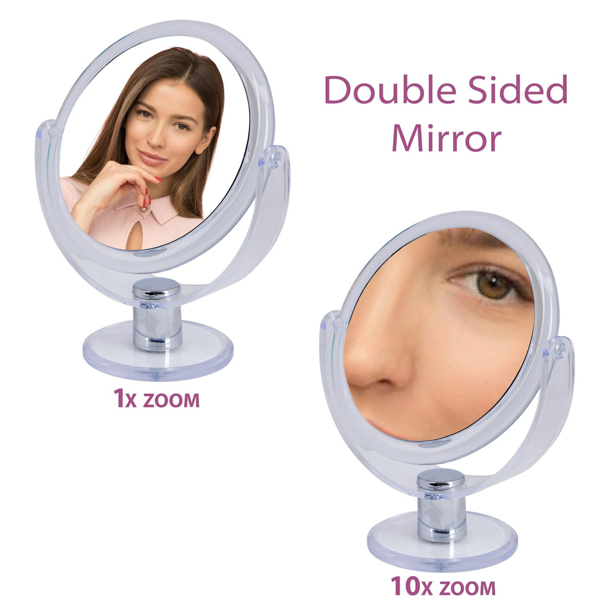 Dual Sided 10X Magnification Vanity Mirror - 7 Inch Frost Finish