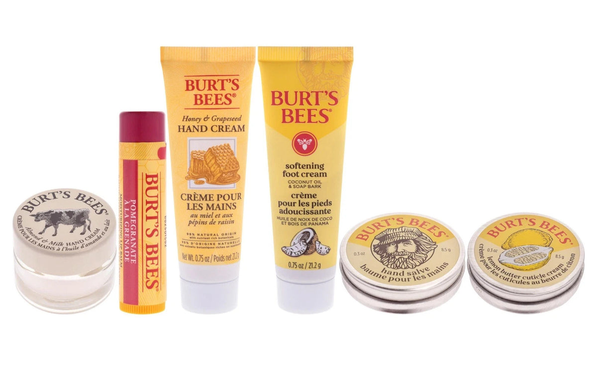 Burt's Bees Tips and Toes Skincare Gift Set - Travel Size 6-Piece Kit