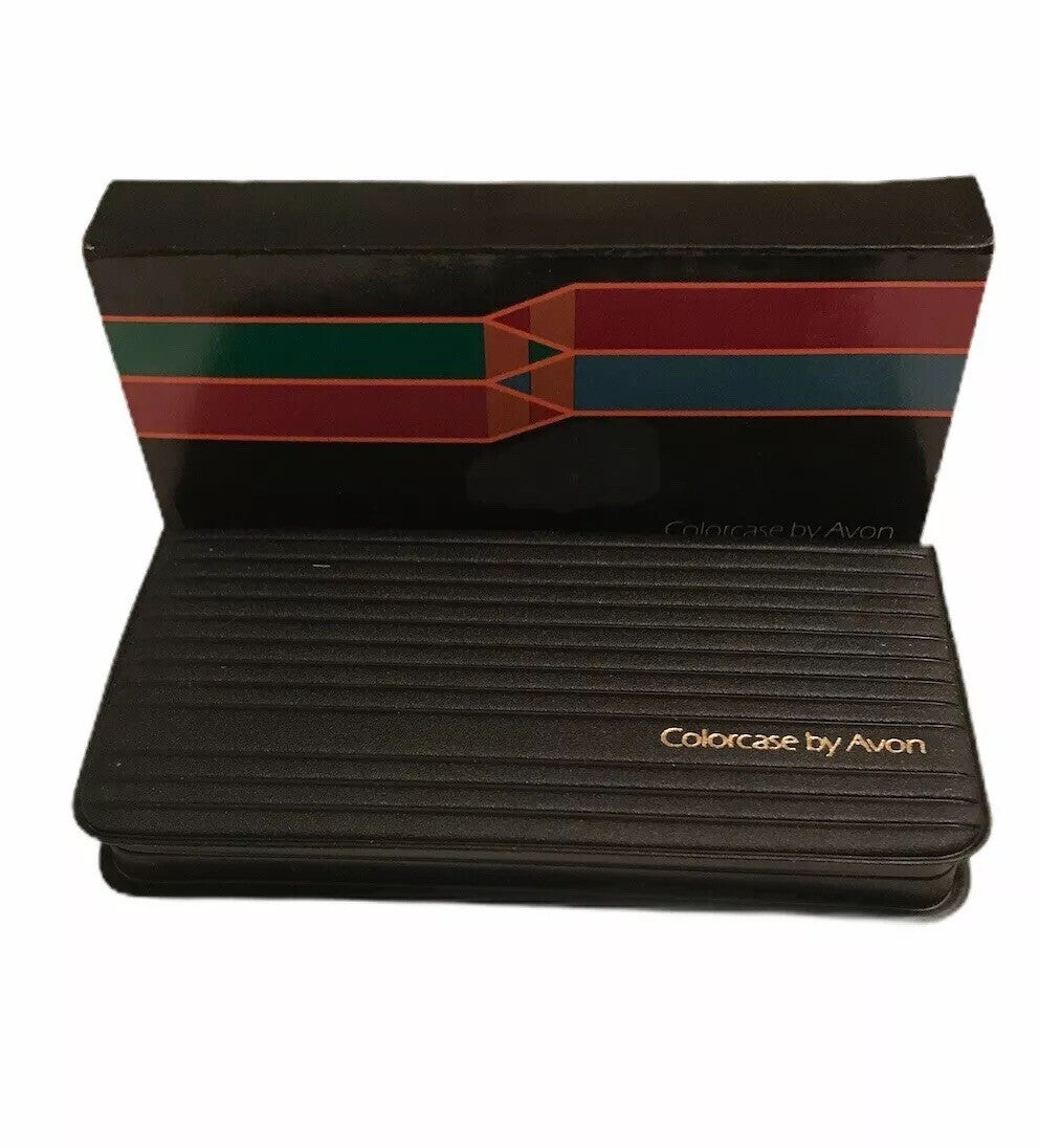 Vintage Avon Lip & Eye Pencil Case with Mirror - Padded Storage
