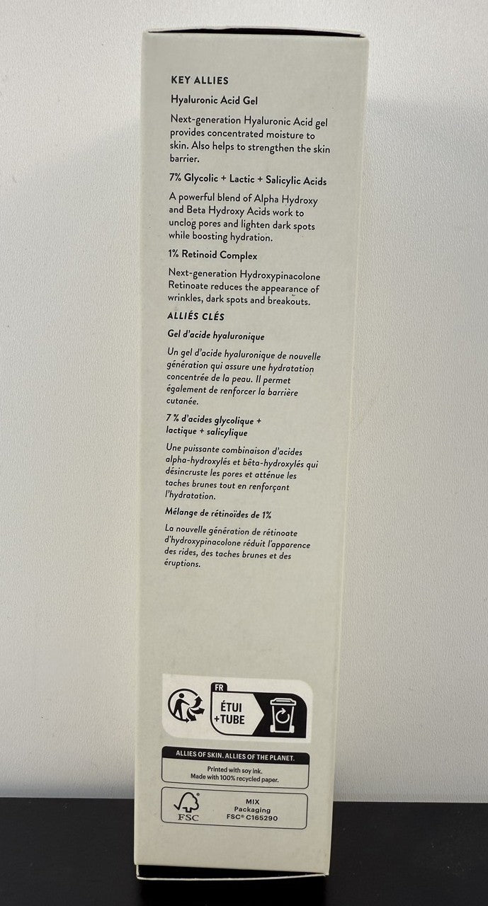 Allies of Skin Multi Acids & Retinoid Sleeping Facial 1.7 oz Brightening & Exfoliating Night Treatment