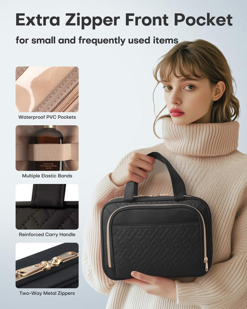 Travel Toiletry Bag with Hanging Hook & Multiple Compartments – Waterproof, Medium Size