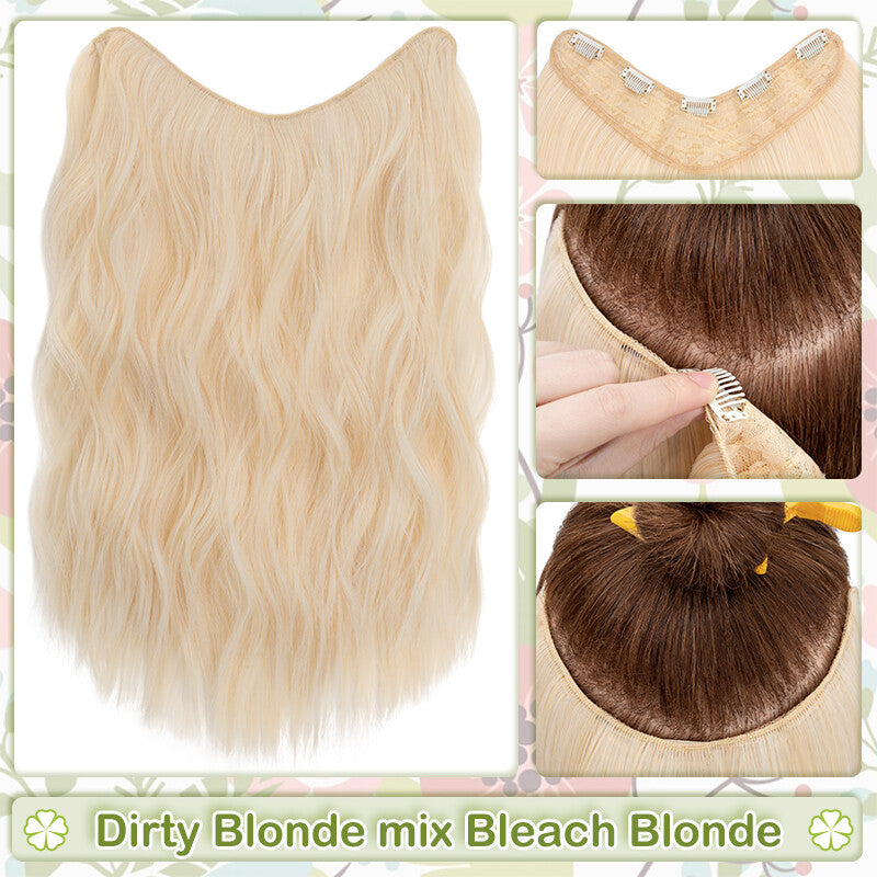 One Piece Clip-In Hair Extensions 3/4 Full Head V-Shaped Hairpiece Multiple Colors & Lengths