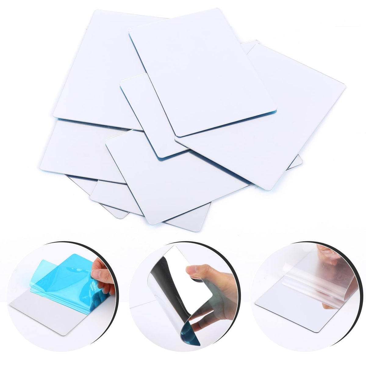 8 Pack Shatterproof Plastic Mirrors - Acrylic Wall Mirror Sheets for DIY Crafts, Safety & Space Decor, 5x7 Inches