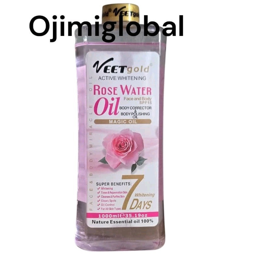 Veet Gold Rose Water Face & Body Corrector & Polishing Oil 1000ml