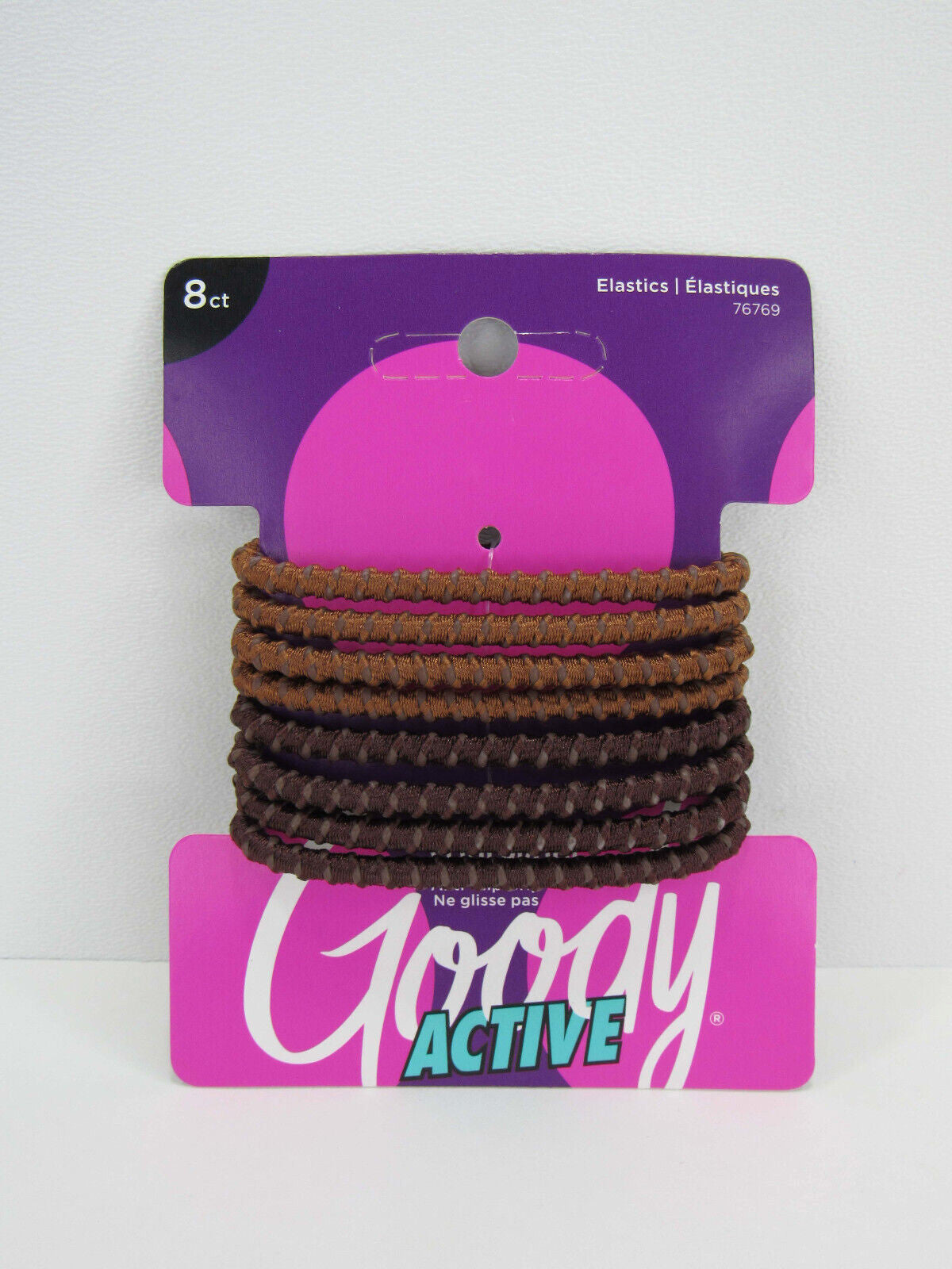 GOODY OUCHLESS ELASTIC HAIR TIES 76769 BROWN ANTI-SLIP SLIDEPROOF,