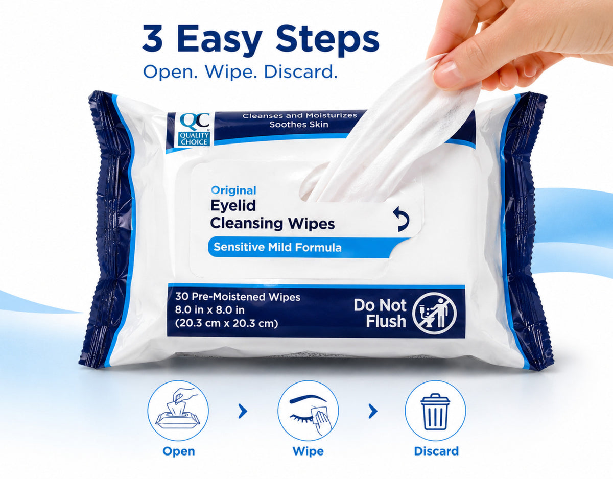 Eyelid Cleansing Wipes 30ct Fragrance-Free Pre-Moistened Lid Wipes - 5 Pack