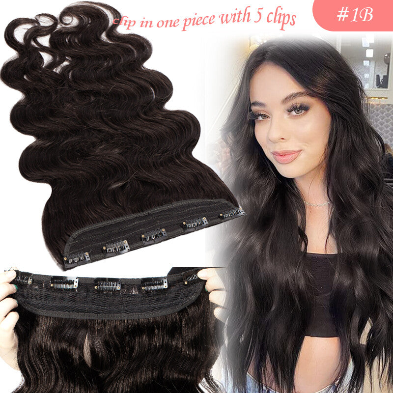Long Thick Clip-In Hair Extensions - Russian Remy Human Hair, Straight, Full Head
