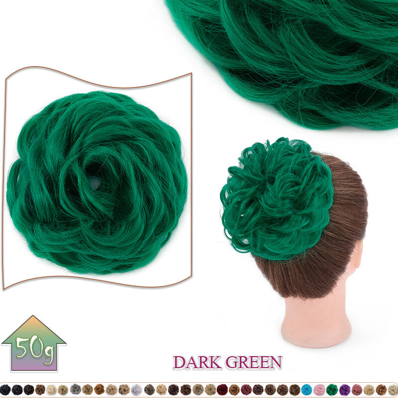 Curly Messy Bun Hair Extension Scrunchie Natural Updo Thick Human Hair