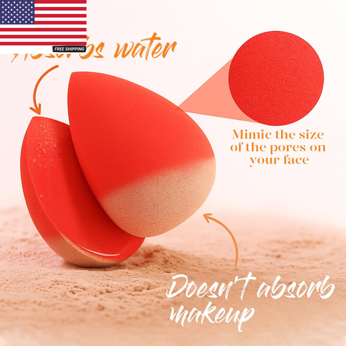 Makeup Sponge Set 5 Pack - Micro Porous, Soft Latex-Free Foundation Blenders