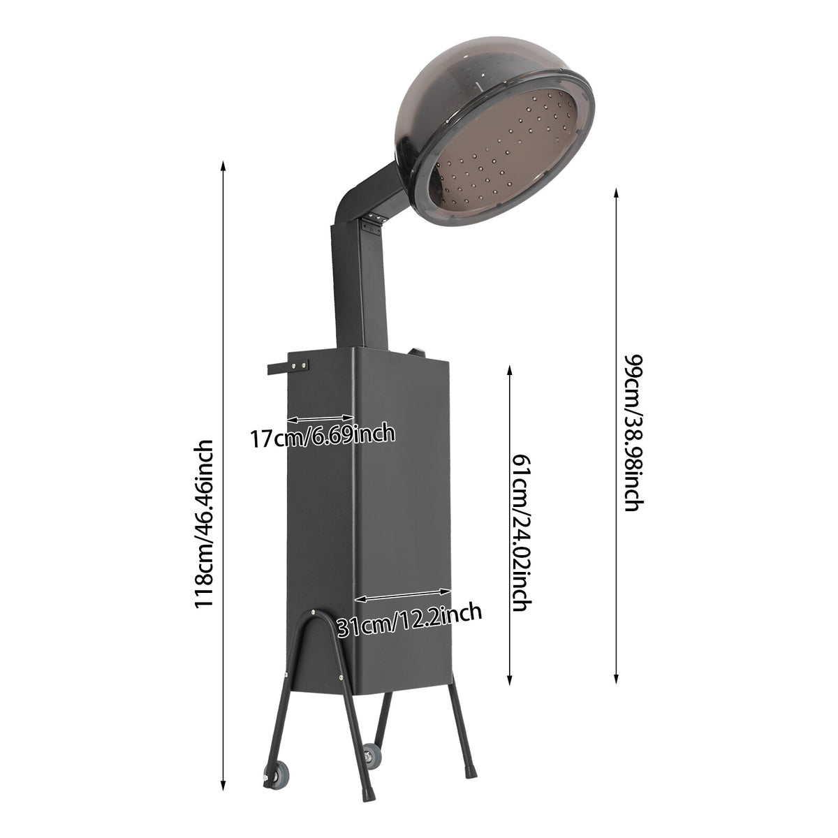 Hooded Salon Hair Dryer with Wheels - Professional Hair Styling Equipment