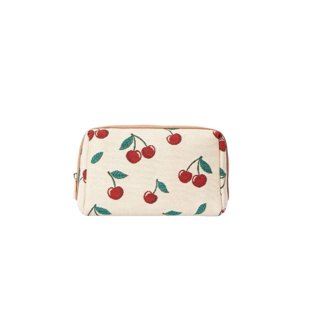 Cherry Cream Beauty Bag - Travel Cosmetic & Toiletry Organizer