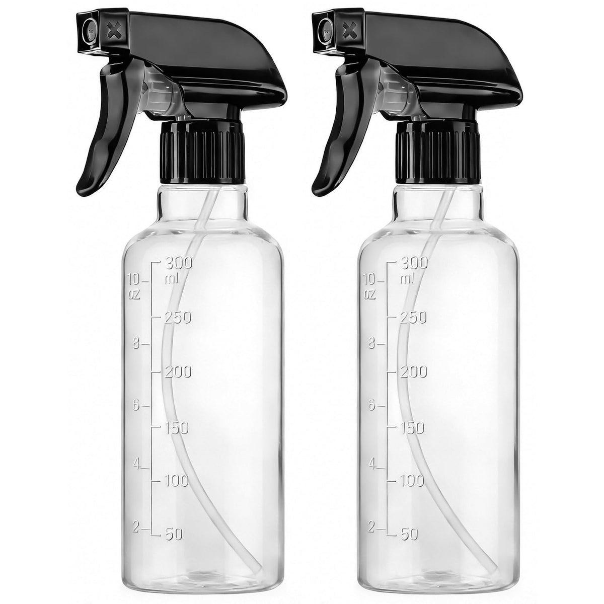 2 Pack 10 oz Plastic Spray Bottles with Adjustable Nozzle Leakproof for Home Garden Cleaning
